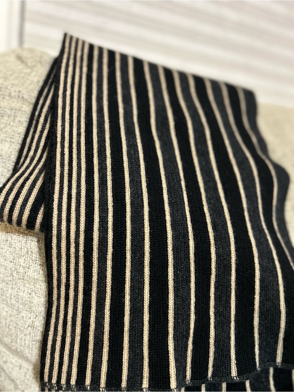 Alfani Mens Wool Scarf Vertical Stripes